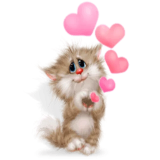 anak kucing yang lucu, kucing favorit, anjing laut dolotov, segel hati, kucing hari valentine yang lucu