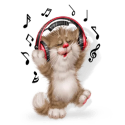 cats, embroidery, cute cats, the cat headphones, embroidery scheme