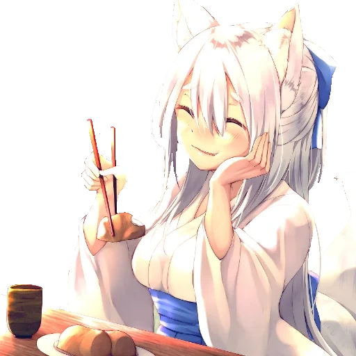 anime mattina, kitsune miko, kitsune anime, anime di kitsuna, kitsune anime bianco