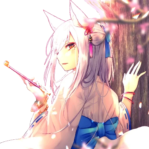 kitsune, kitsune yuri, anime kitsune, anime kitsuna, anime kitsune blanc