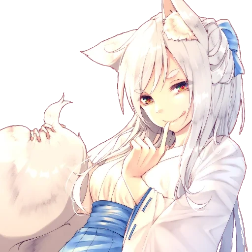 pas de kitsune, kitsune blanche, anime kitsune, anime kitsuna, anime kitsune blanc