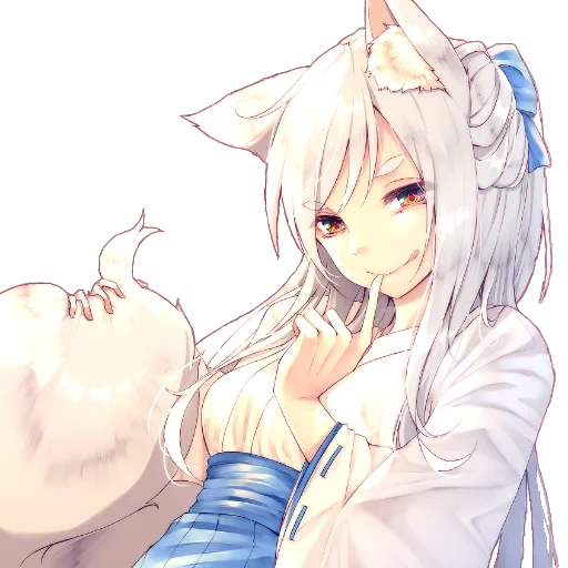 sem kitsune, kitsune branco, anime kitsune, anime kitsuna, anime kitsune white