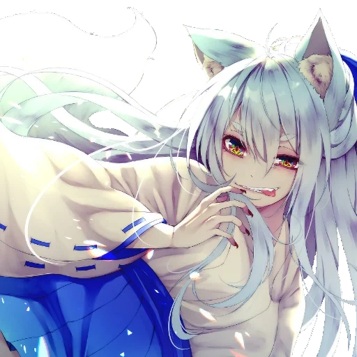 kitsune, kitsune ekai, kitsune berwarna putih, anime kitsuna, anime kitsune white