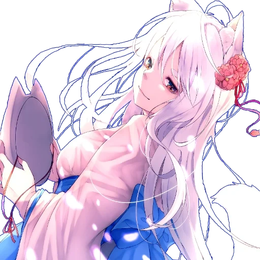 anime, kitsune, anime alguns, anime kitsune chita, anime kitsune white