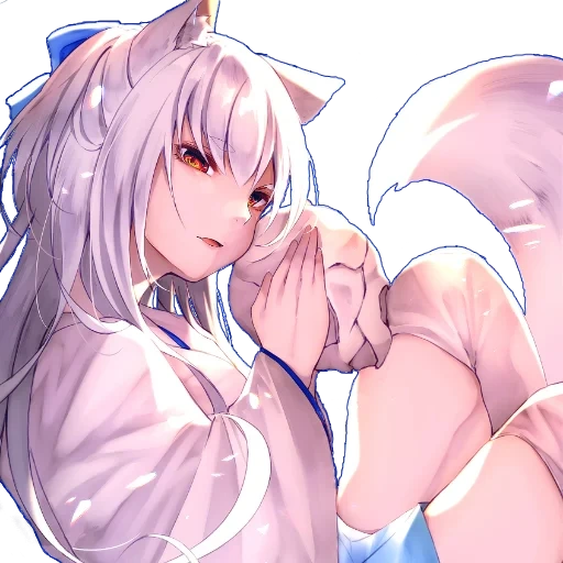 pas de kitsune, kitsune est blanche, anime kitsune, anime kitsuna, anime kitsune blanc
