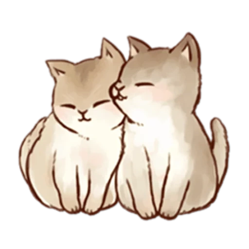 cute cat pattern, 2d seal hug, lovely cat art is shallow