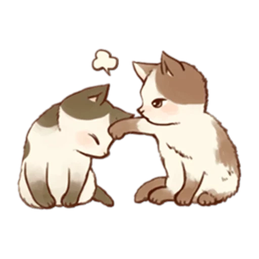 lovely seal, cat art in love, 2d seal hug, cat hug cartoon