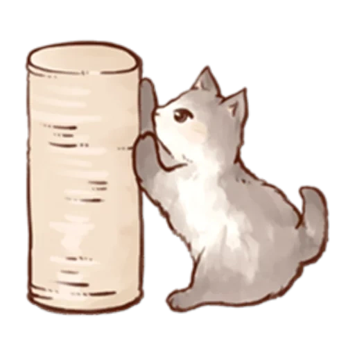 animal fofo, gato ilustrado, diagrama de selo, pulmão de focas de arte fofa