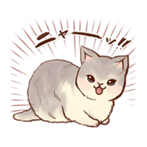 cat frown, animação de gato, pintura fofa de kawai, padrão fofo de gato, cartão fofo gato