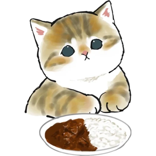 mofu sand, ciao salut cat, животные милые, mofu sand котики едой