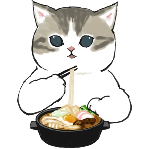 mofu sand, ciao salut cat, os animais são fofos, ilustração de gatos