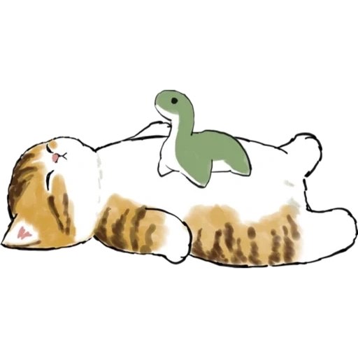 gato, ilustración de gato, gato de arena de mofu en el corazón