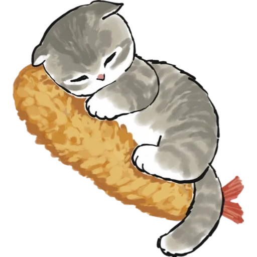 mofsha, mofu cat, illustration du chat, motif de chat mignon