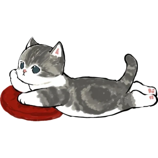 catets mofi, illustrazione di un gatto, illustrazione del gattino, disegni di gatti carini, disegno carino cibo per gatti