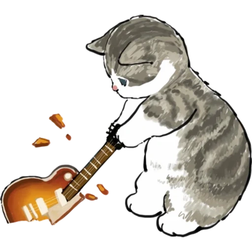 gatos de mofu, acordes de canciones, ilustración de un gato, dibujos de lindos gatos, kitty son dibujos divertidos