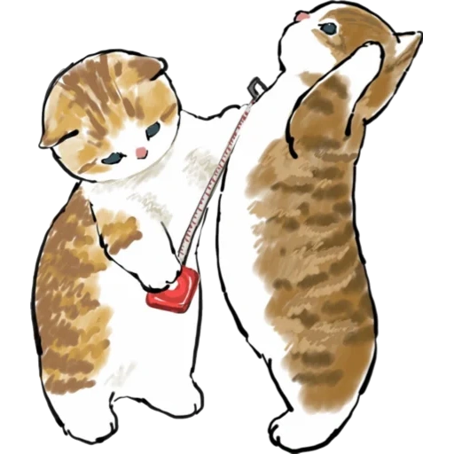 chongyun, ilustrasi anjing laut, ilustrasi kucing, pola kucing yang lucu, gambar anjing laut yang indah