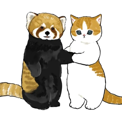 mofusand, ciao cats, mofu sand cat, os animais são fofos, ilustração de um gato