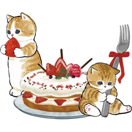 art cat, illustration du chat, gâteau ciao salut cats, dessins de phoques mignons, motifs mignons d'animaux