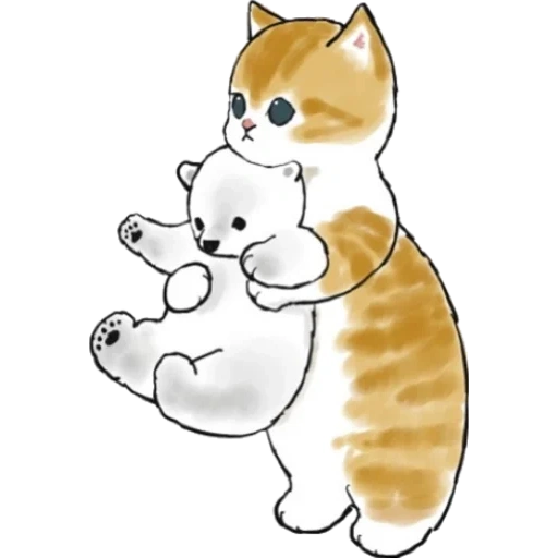 милые котики рисунки, котик иллюстрация, mofu sand котики, котик белый, котики