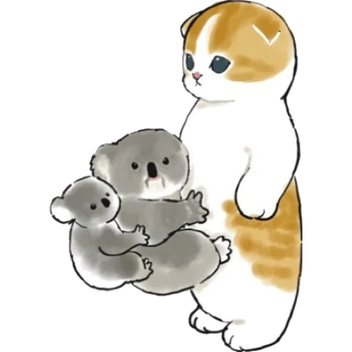 telegram stickers, mofu sand, кошки милые рисунки, kitten, животные милые