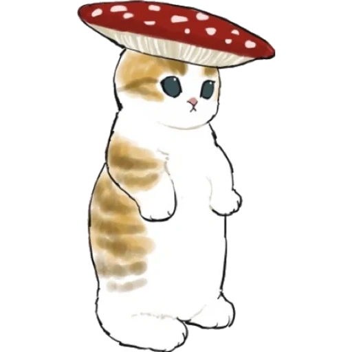 telegram stickers, telegram stickers, stiker, joke, kitten in a mushroom suit
