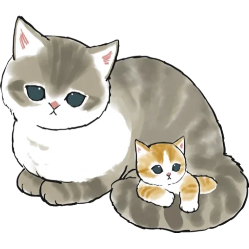 kucing, ilustrasi kucing, kucing, kucing ke mofa, stiker
