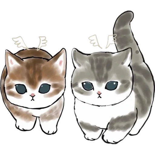 mofu sand cote, telegram stickers, cats to mofa, drawings of cute cats, catchers cute drawings