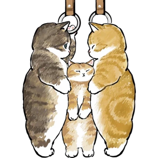 mofu sand, милые рисунки кошек, котики mofu, кошка и котенок рисунок, милые котики рисунки