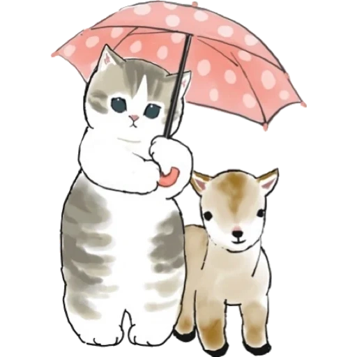 chats mofu, illustration chat, animaux chers, dessins de chat mignons, dessins mignons de chatons