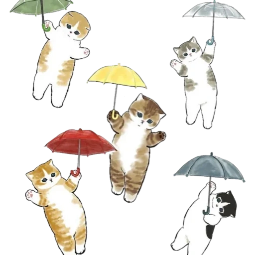 gatos mofu, ilustración gato, lindos dibujos de gatos, dibujos lindos, lindos gatos de gatitos