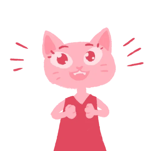 кошка, котики, розовая кошка вектор