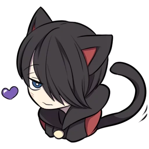 anime, chibi noko, anime chibi, black kitten