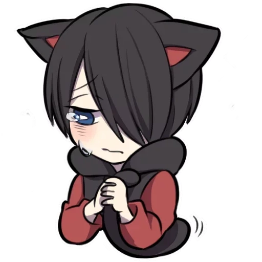 imagen, sin chibi, gatito negro