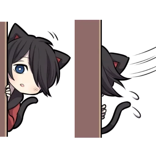 chibi, alguno, imagen, chibi algunos, gatito negro