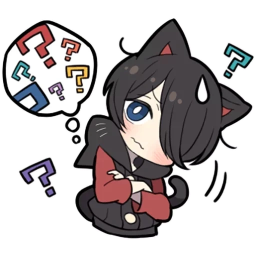 chibi, black kitten, chat noir 007, chibi anime personnages