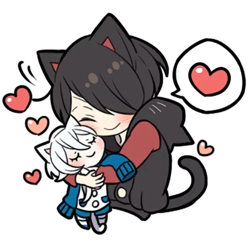 chibi kun, gatito de cenizas, gatito negro, personajes de anime, anime de personajes chibi