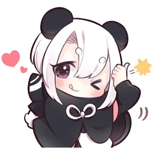 chibi, anime de panda, anime nyashka, animation kawawai, anime nyashki