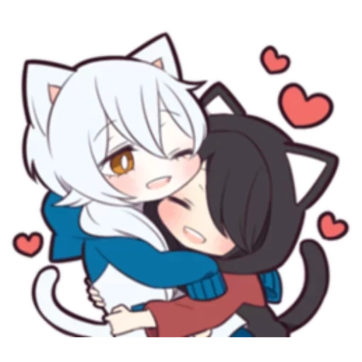 ash kitten, anime neko, tomohui chibi, white kitten, chaton blanc e621