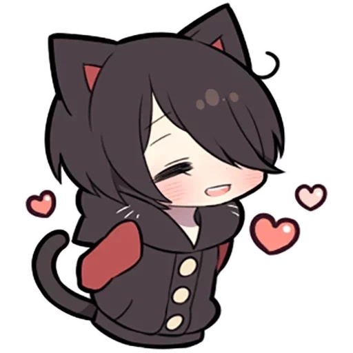 chibi, anime, chibi uchiko, chibi est mignon, black kitten