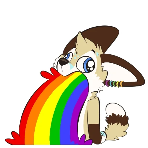arcobaleno, peloso lgbt, il gatto con un arcobaleno, rainbow pony