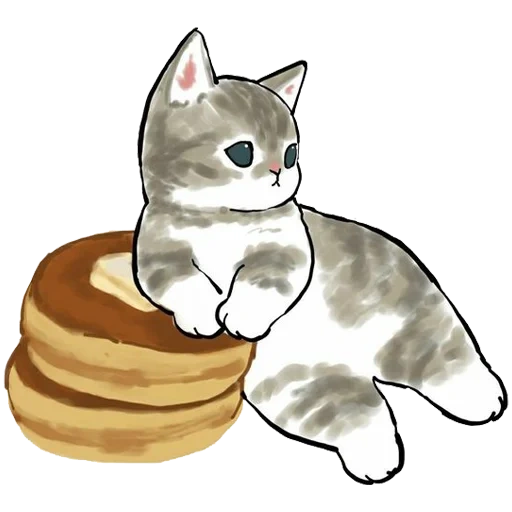 arena de mofu, ilustración de un gato, lindos dibujos de gatos, dibujos de lindos gatos, lindo dibujo de comida para gatos