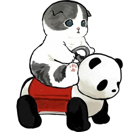 gato, dulce panda, dibujos de lindos gatos