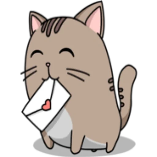 кот пушин, рисунки няшные, няшный рисунок, счастливый котик, кавай котик пушин