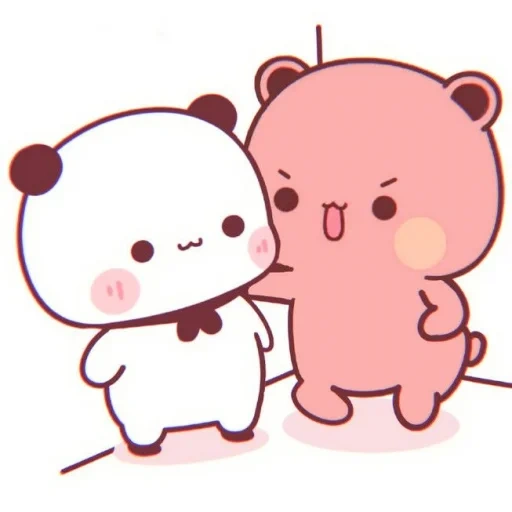 beruang lucu, chibi bear cub, gambar chibi yang lucu, beruang chibi yang lucu, beruang persik dan goma