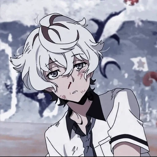 kiznaiver, agada katsuhiro, kiznayver anime, kiznayver katsuhiro, white-haired boy kirzner iver