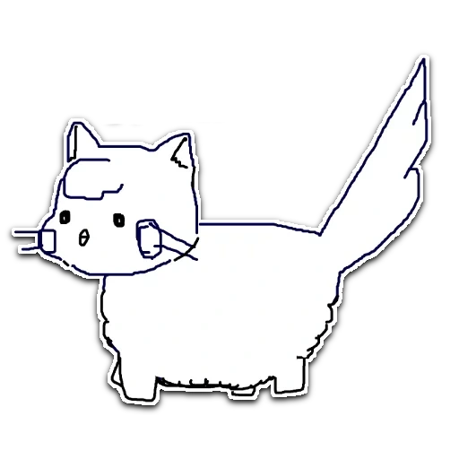 cat, cat, white cat, drawing kota ion, adepts cats lina