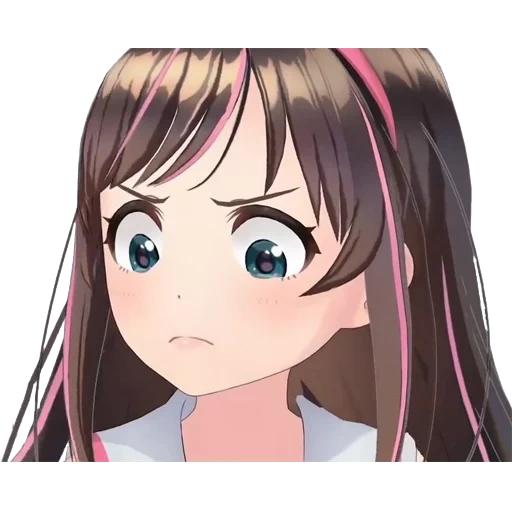 kizunaai, kizuna ai, wajah kizuna ai, karakter anime, anime kizuna ai