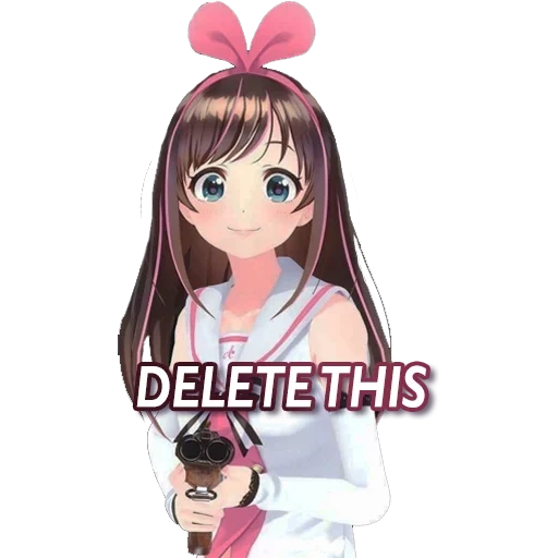 kizuna ai, kizuna ai, meme kizuna ai, anime kizuna ai, pistol kizuna ai