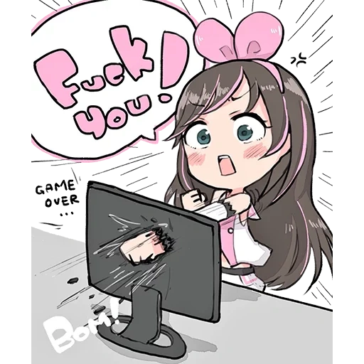 anime, kizuna ai, kizuna ai, kezong ayi chibi, pola anime yang lucu