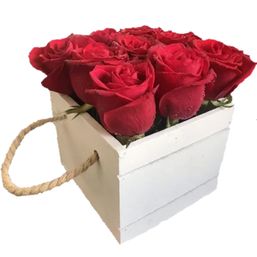 розы коробке, розы подарок, цветы коробке, розы шляпной коробке, 35 красных роз белой коробке